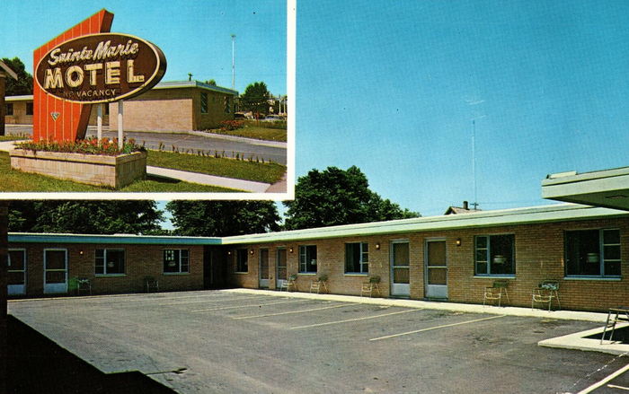 Sainte Marie Motel (Laker Inn) - Old Postcard View
